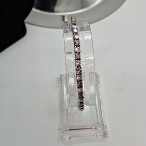 CZ Tennis bracelet purple and silver 7.5"